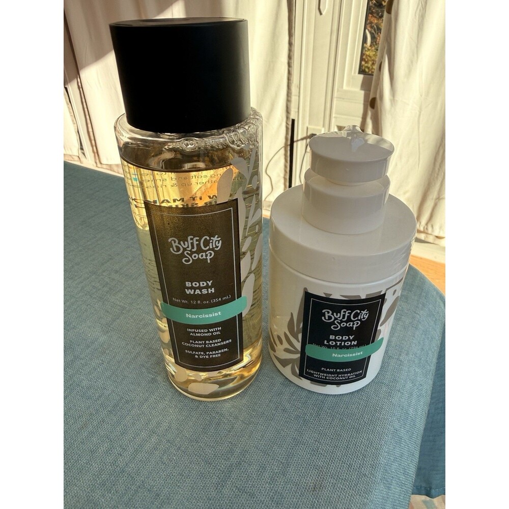 Buff City Soap Narcissist Body Wash & Body Lotion Plant Based New Set